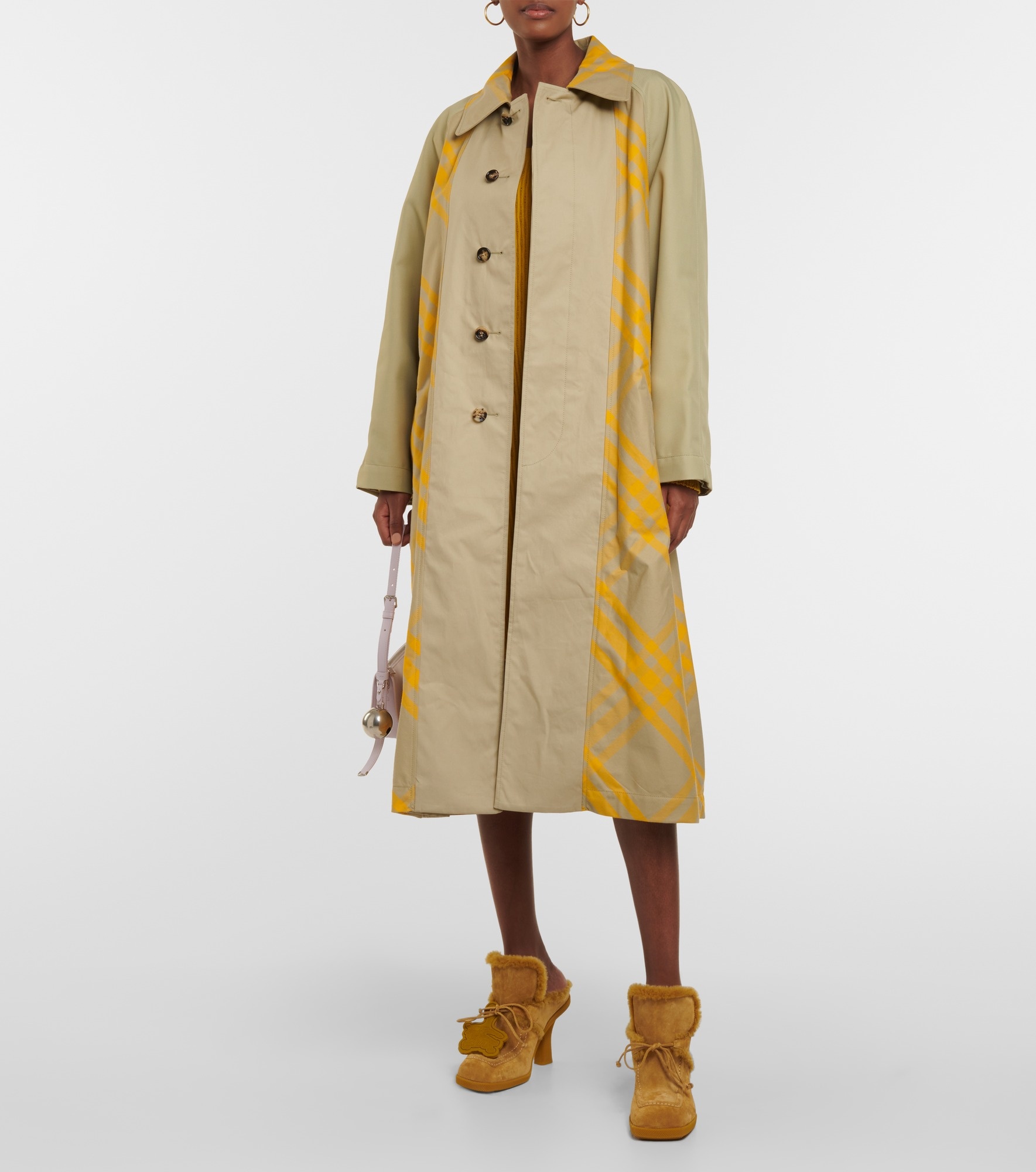 Burberry Checked cotton gabardine trench coat | mytheresa