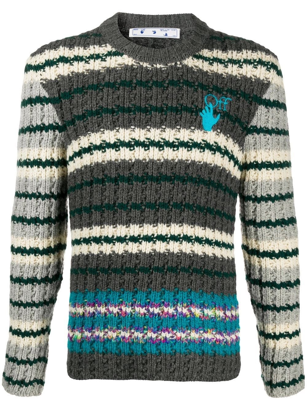 Hand horizontal-stripe jumper - 1