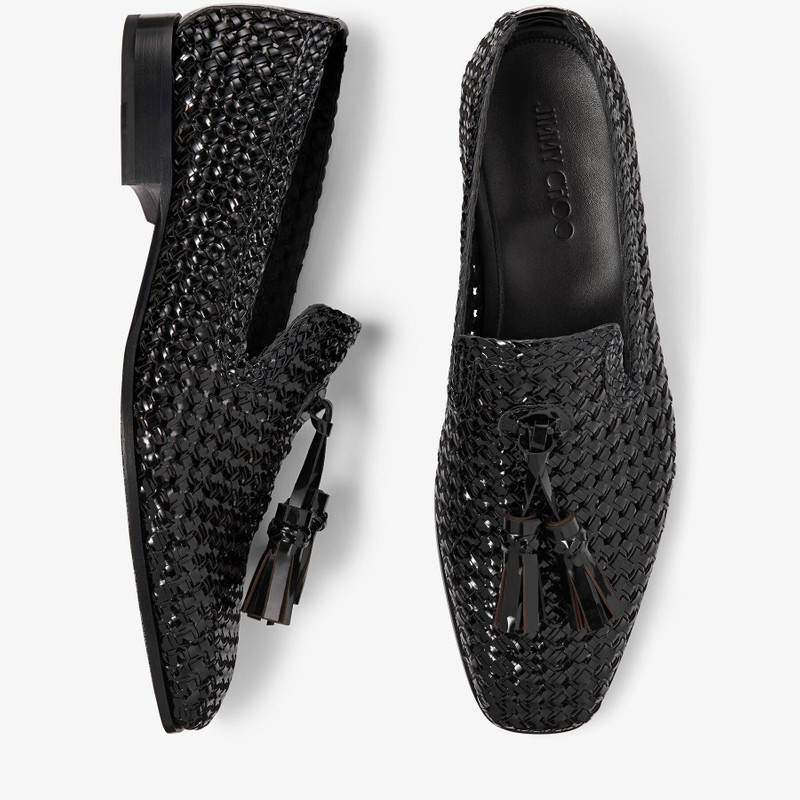 Foxley/M
Black Woven Patent Loafers with Tassel 5