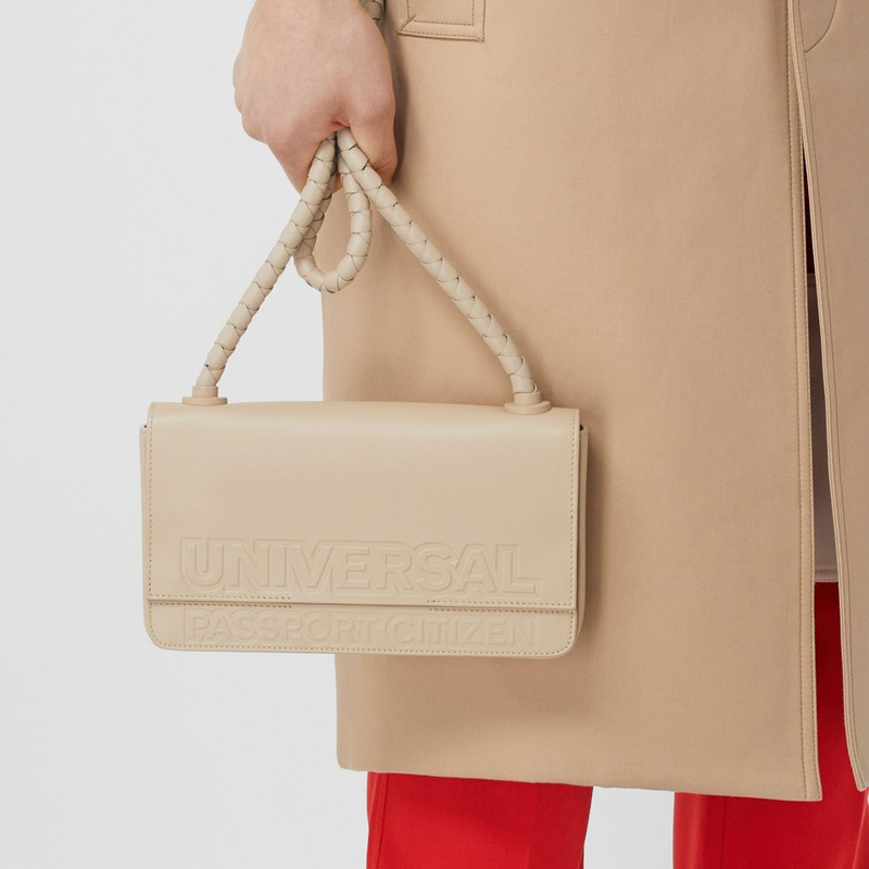 Embossed Slogan Leather Crossbody Bag 2