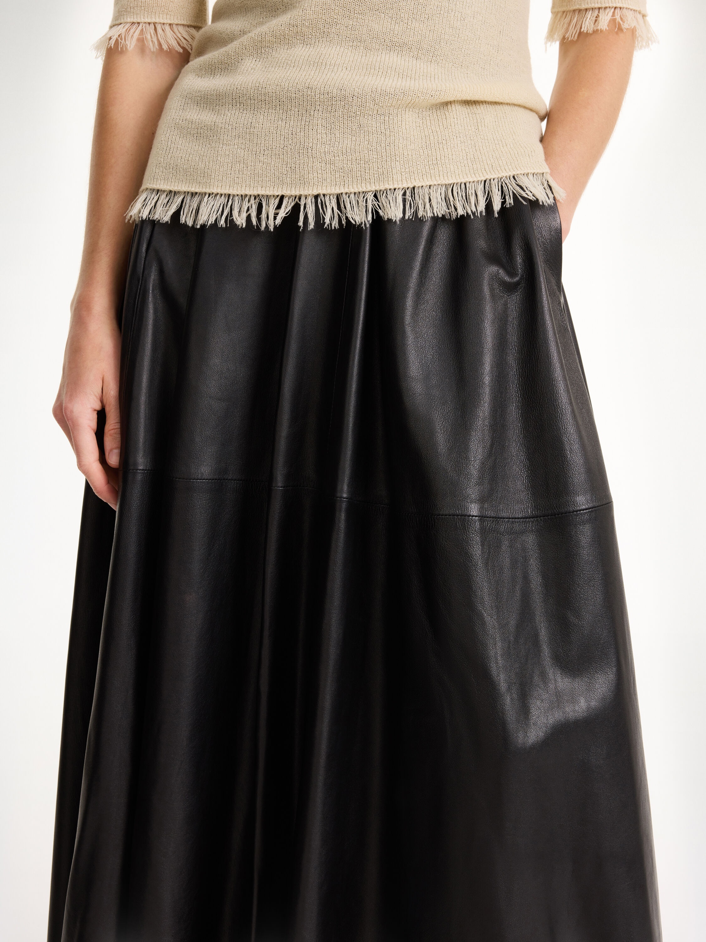 Mivilo midi leather skirt - 4