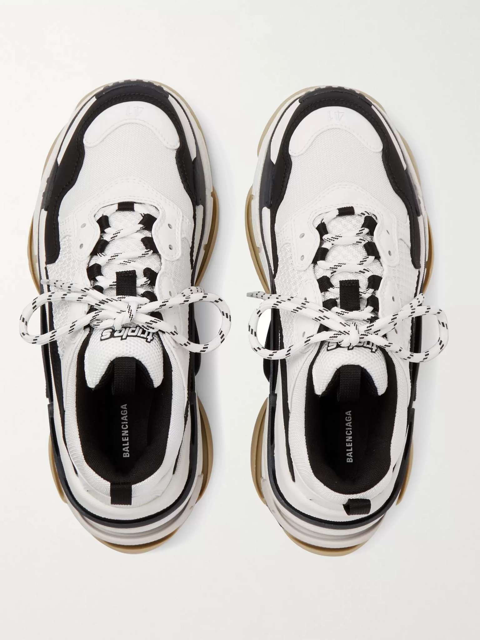 Triple S Mesh, Faux Nubuck and Faux Leather Sneakers - 8