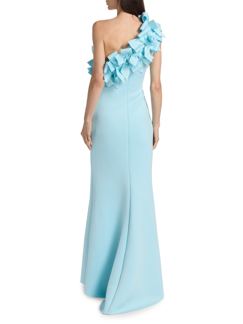 Women's Ruffled-Shoulder Gown - Hydra Blue 5