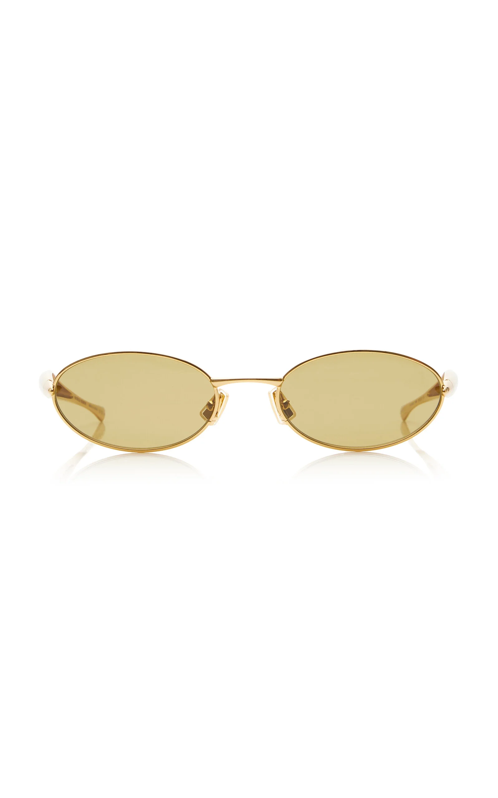 Green Oval-Frame Acetate Sunglasses gold - 1