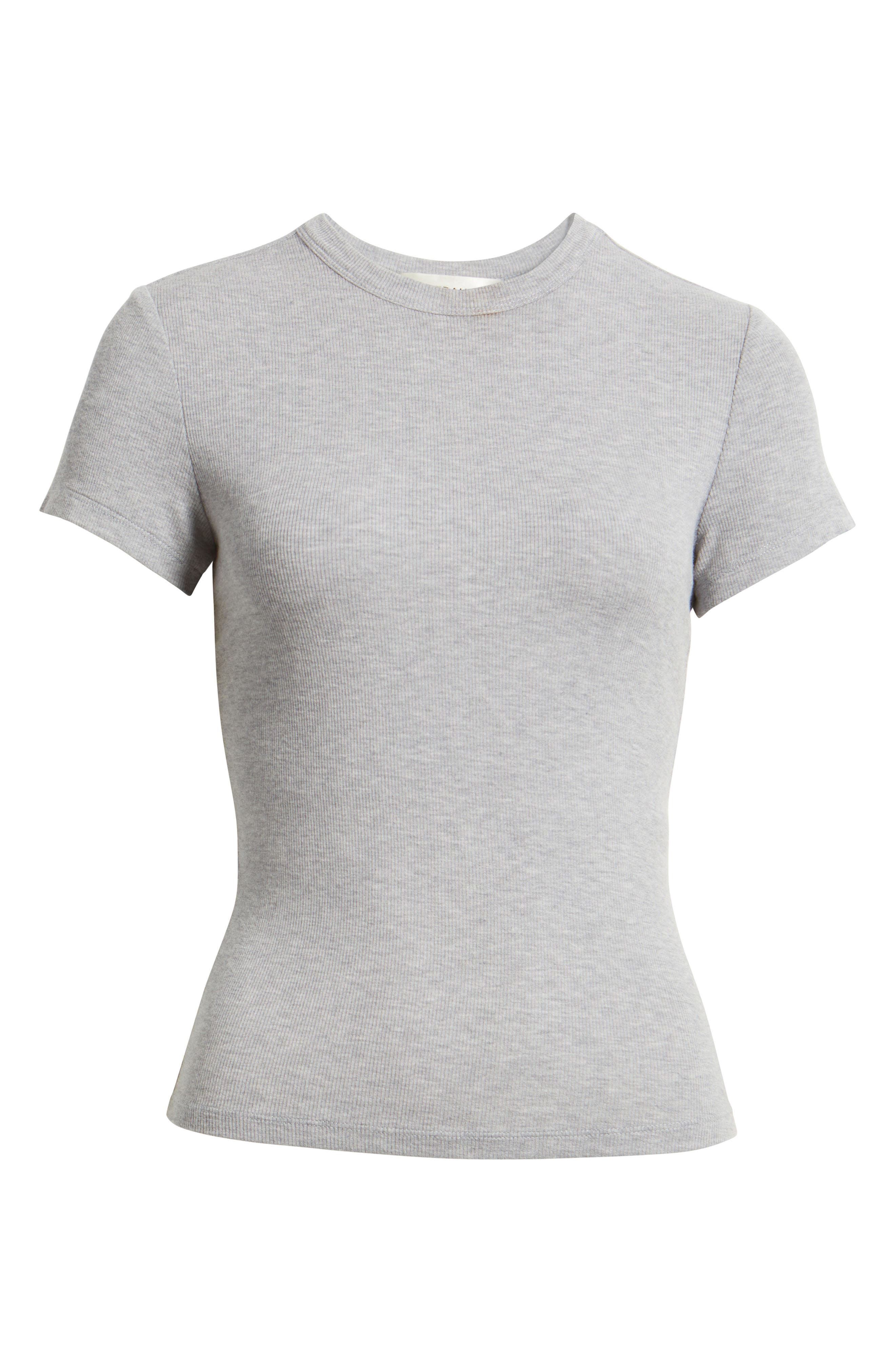 FRAME The Rib Baby T-Shirt in Heather Grey at Nordstrom - 5