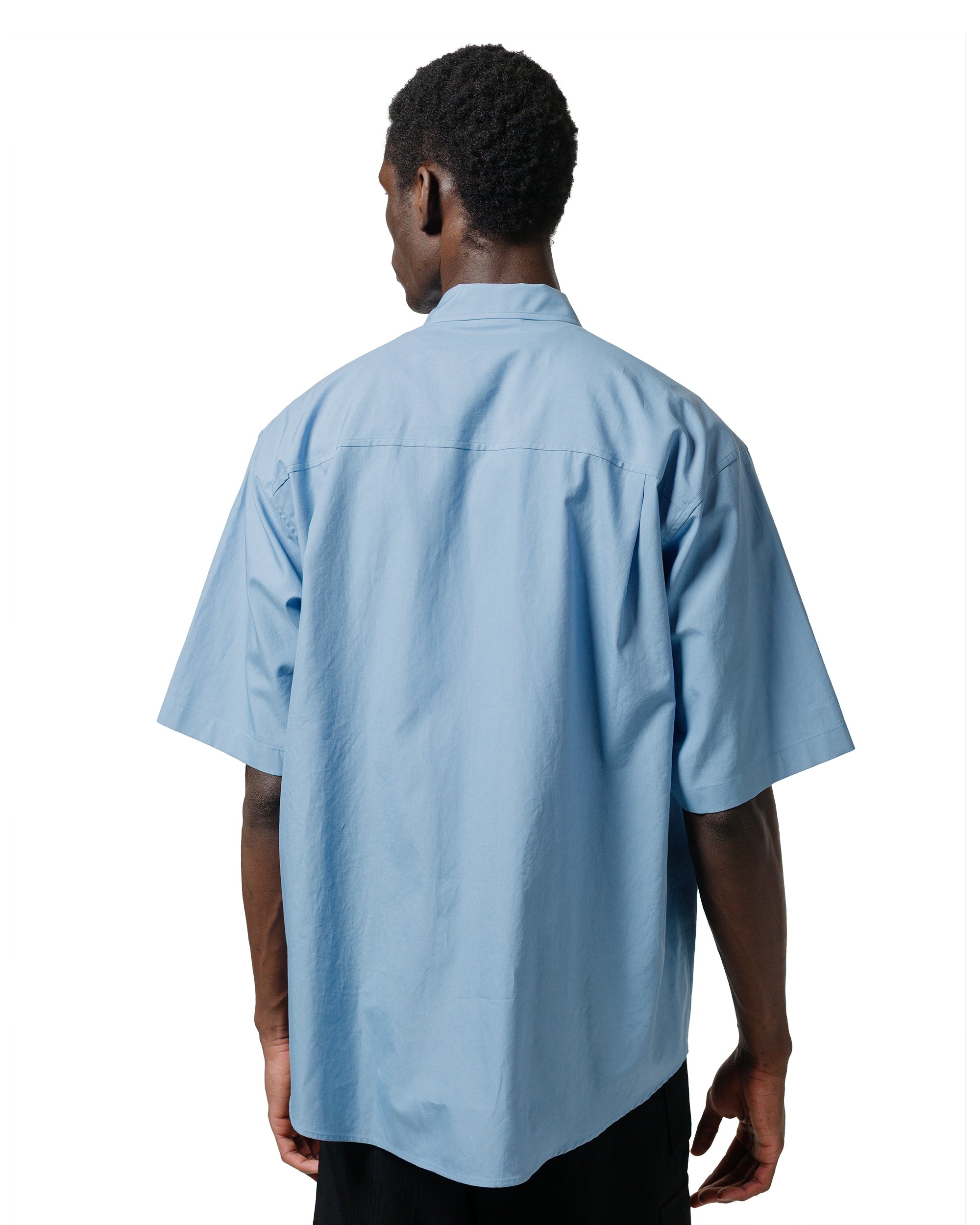 Washed Finx Twill Big Half Sleeved Shirt Sax Blue - 3