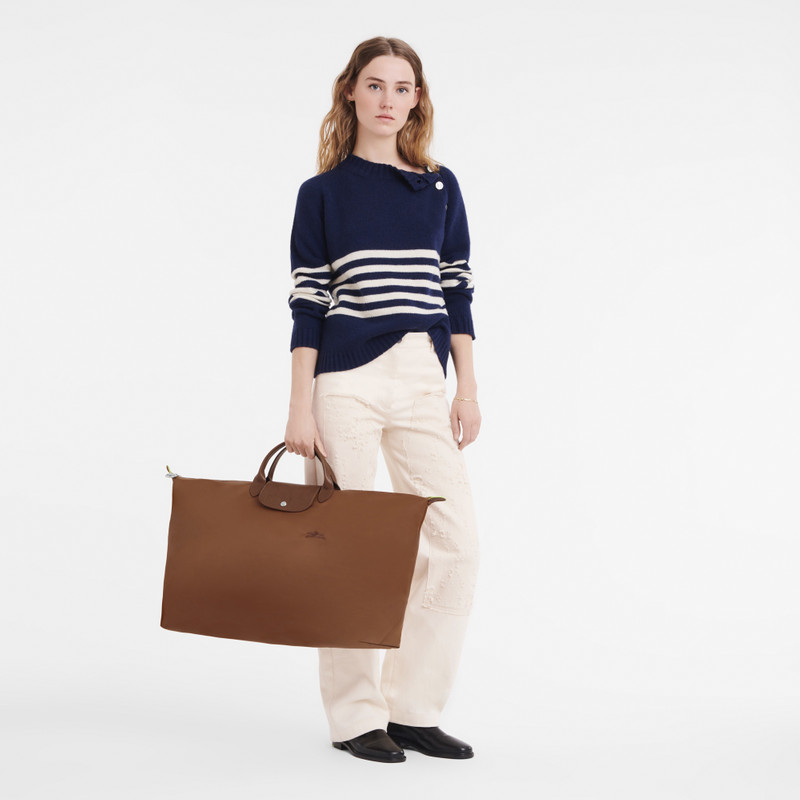 Longchamp Le Pliage Green M Travel bag Cognac - Recycled canvas outlook