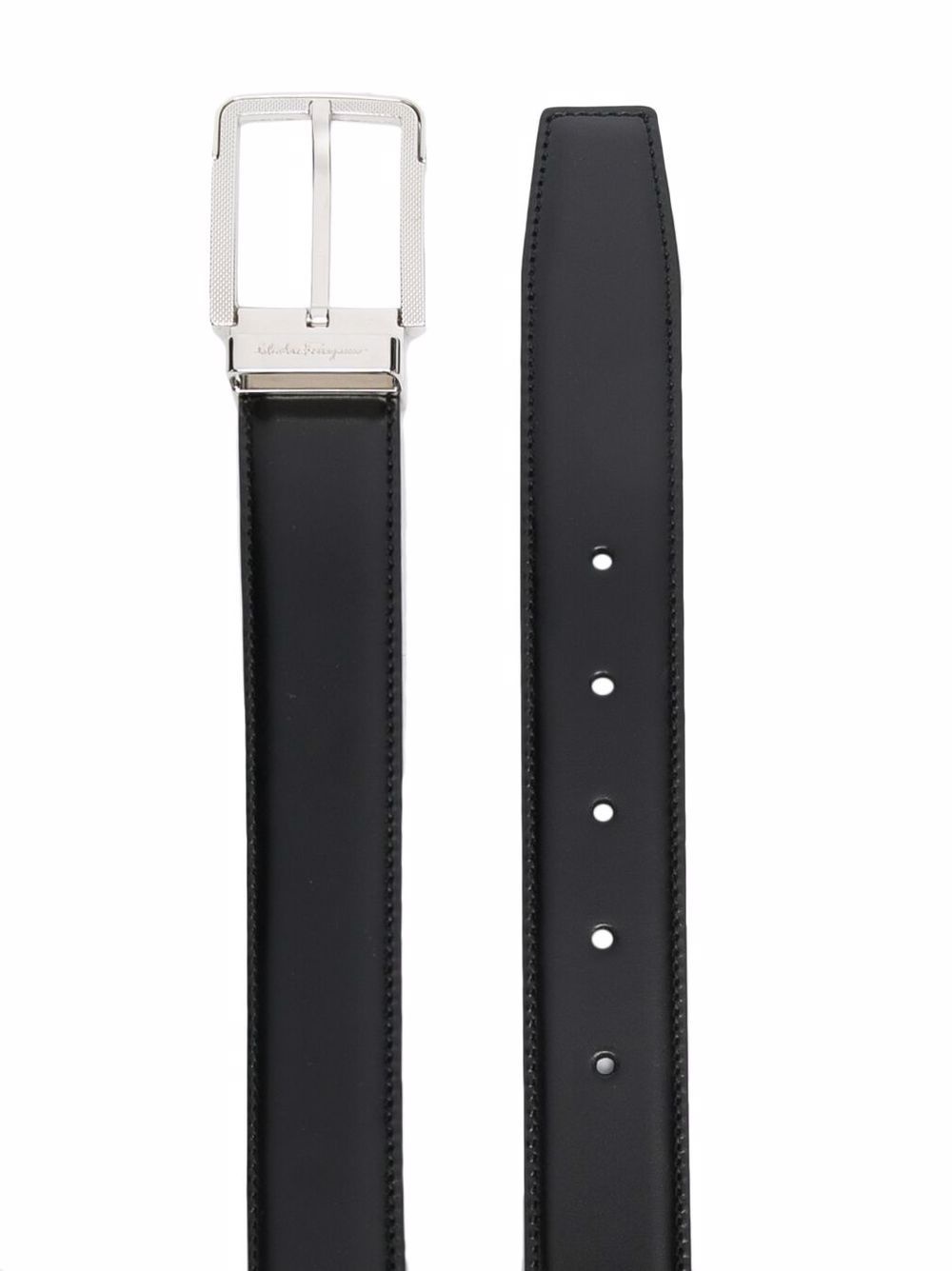 buckle-fastening leather belt - 2