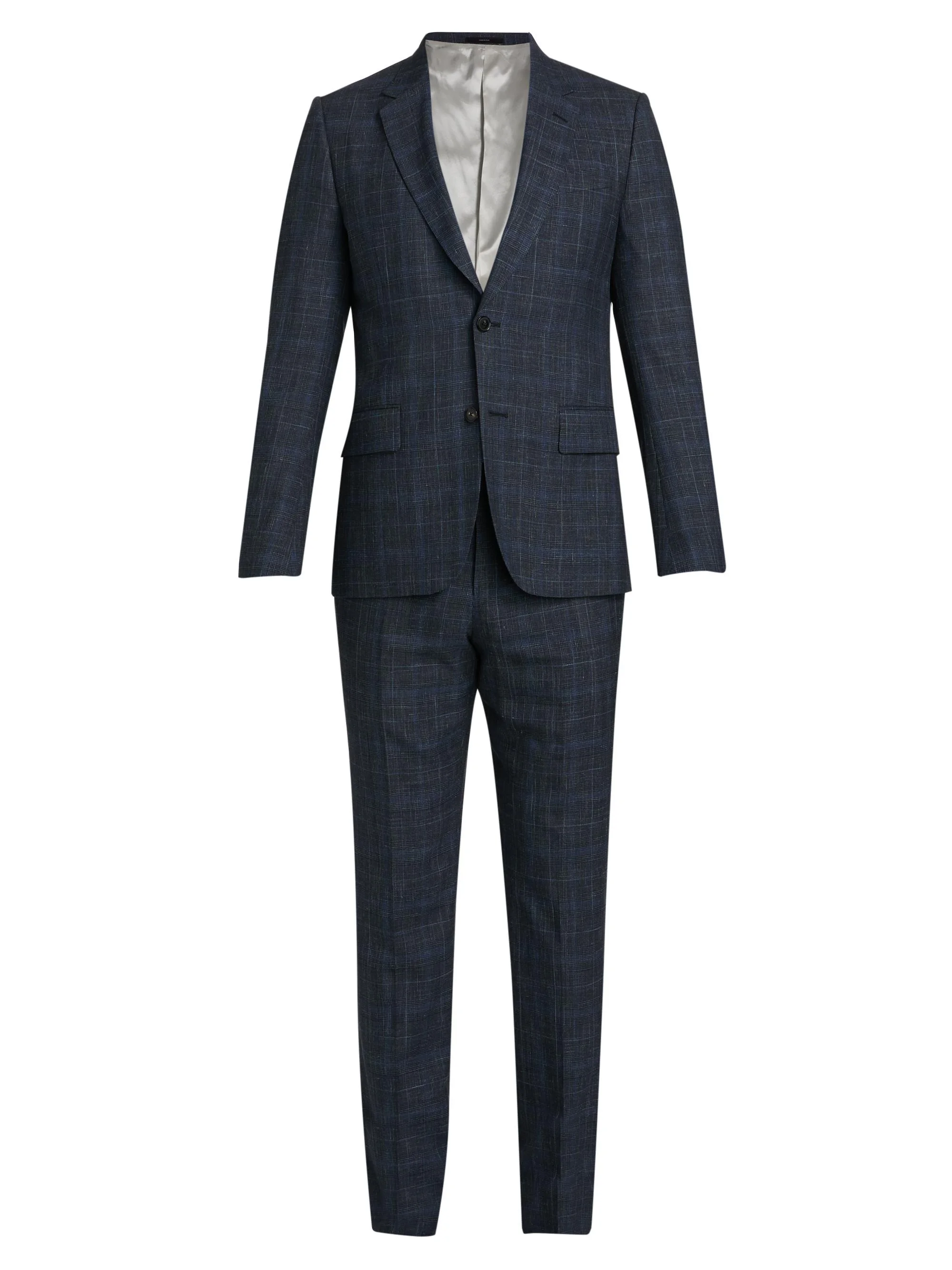 Men's Soho-Fit Tailored Wool-Silk-Linen Suit - Navy - 1