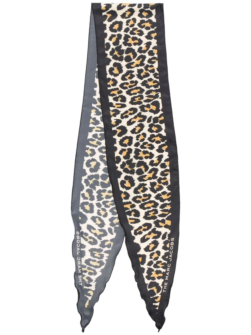 leopard-print satin scarf - 1