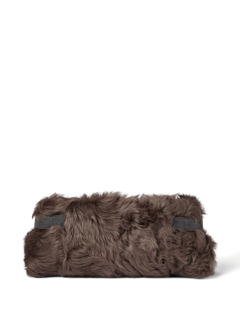 Wavy shearling clutch bag - 3