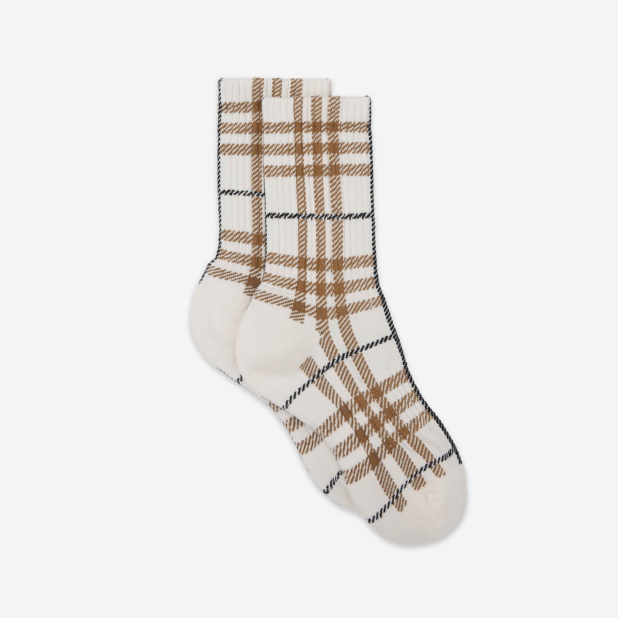 Check Technical Stretch Cotton Jacquard Socks - 2