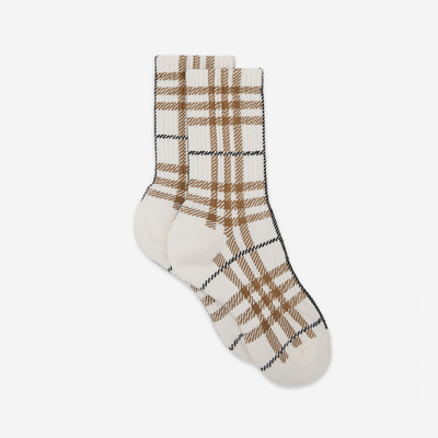 Burberry Check Technical Stretch Cotton Jacquard Socks outlook