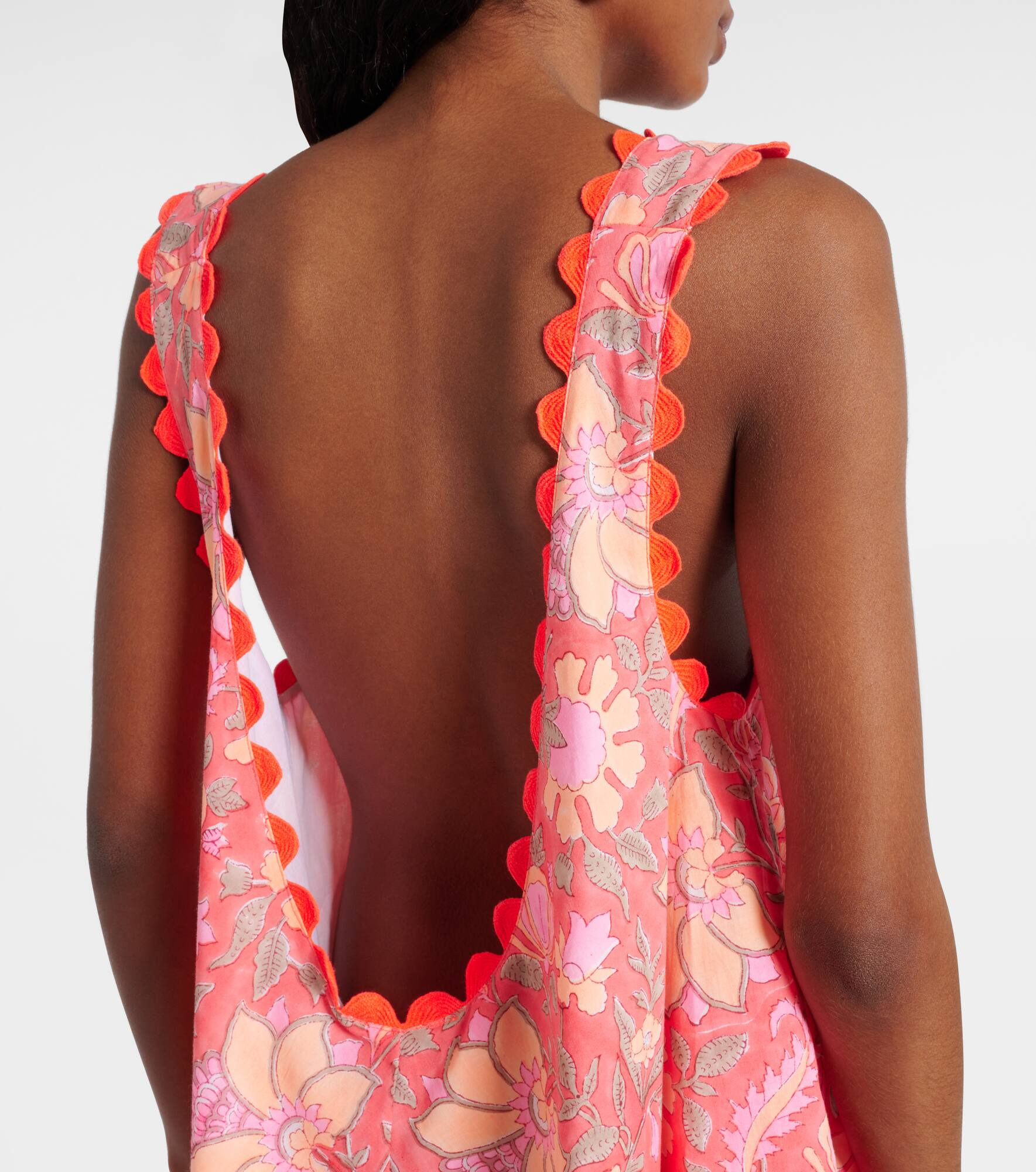 Floral scalloped cotton minidress - 6