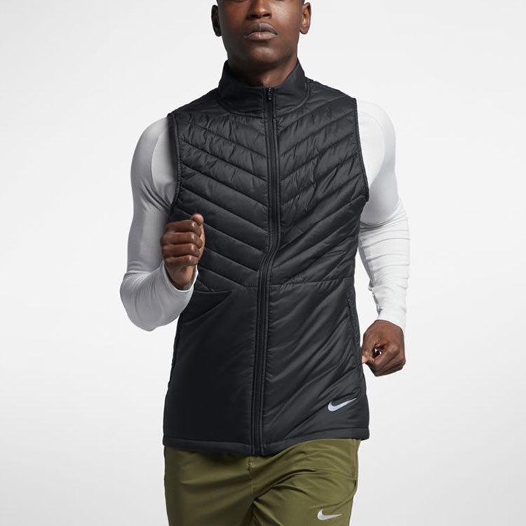 Nike Sports Running Splicing Stand Collar vest Black AH0547-010 - 4