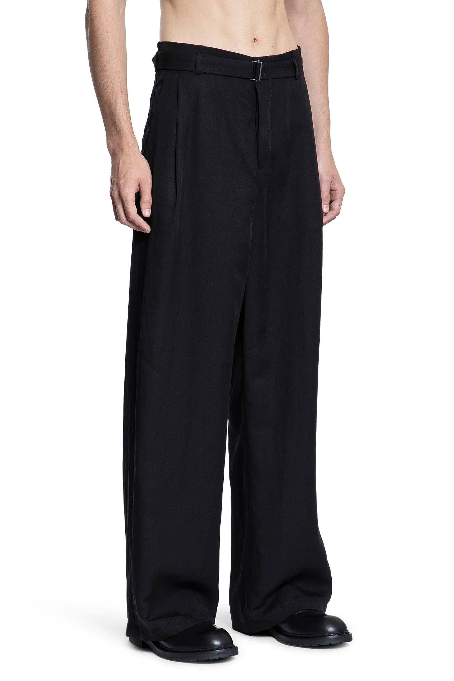 Pleated Wide Pants - 3