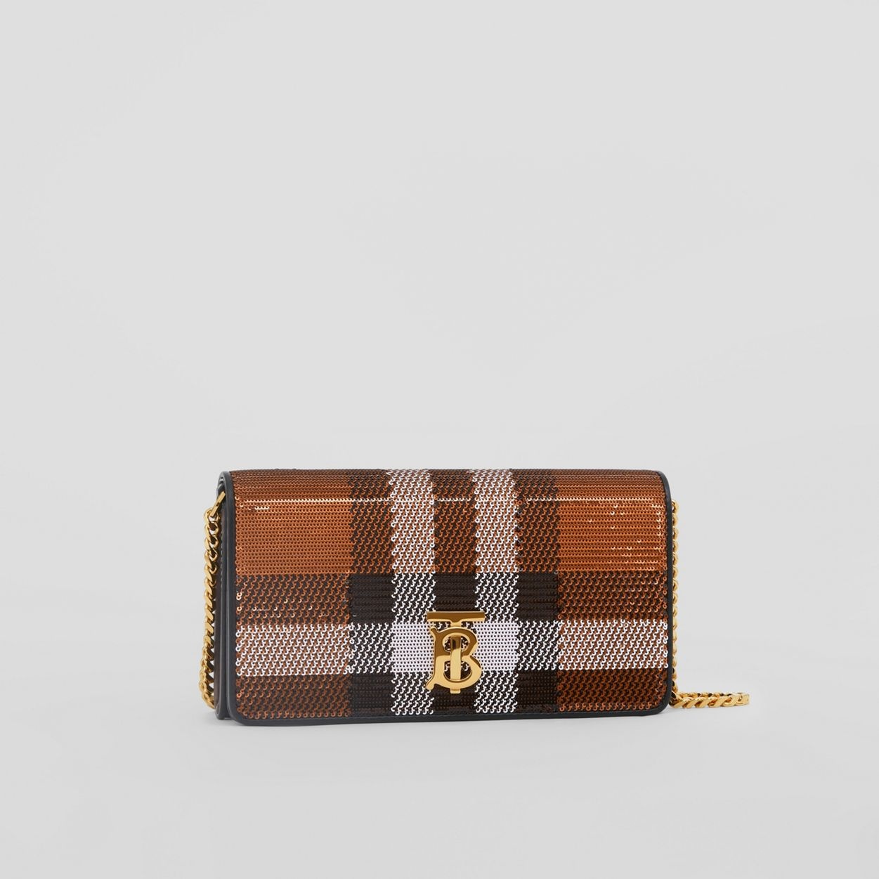 Sequinned Check Lola Wallet with Detachable Strap - 5