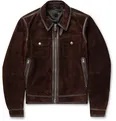 Slim-Fit Leather-Trimmed Suede Jacket - 1