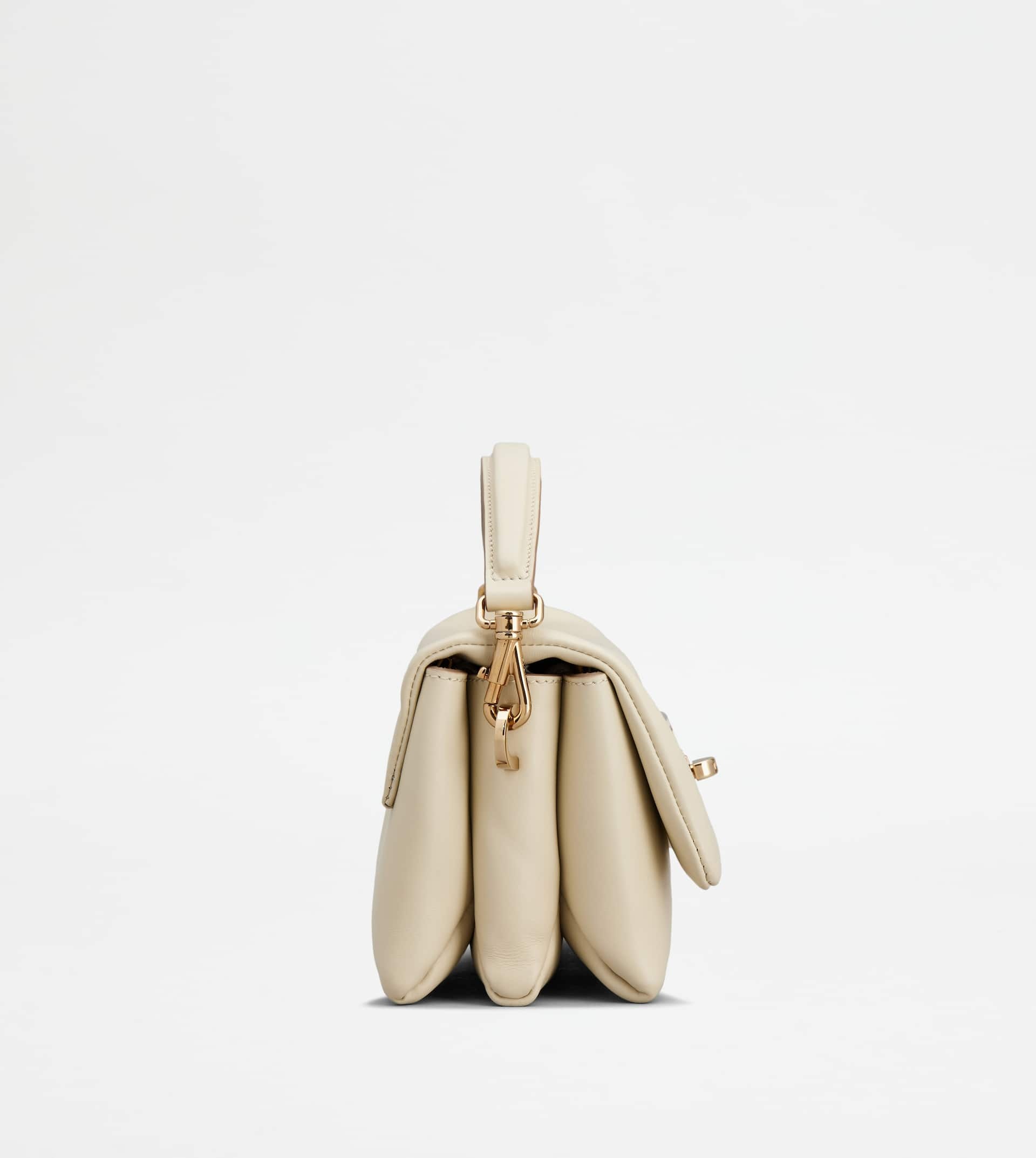T TIMELESS FLAP BAG IN LEATHER MICRO - OFF WHITE - 2
