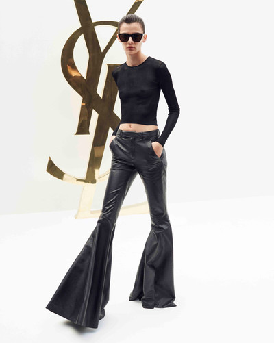 SAINT LAURENT cropped top in ribbed viscose outlook