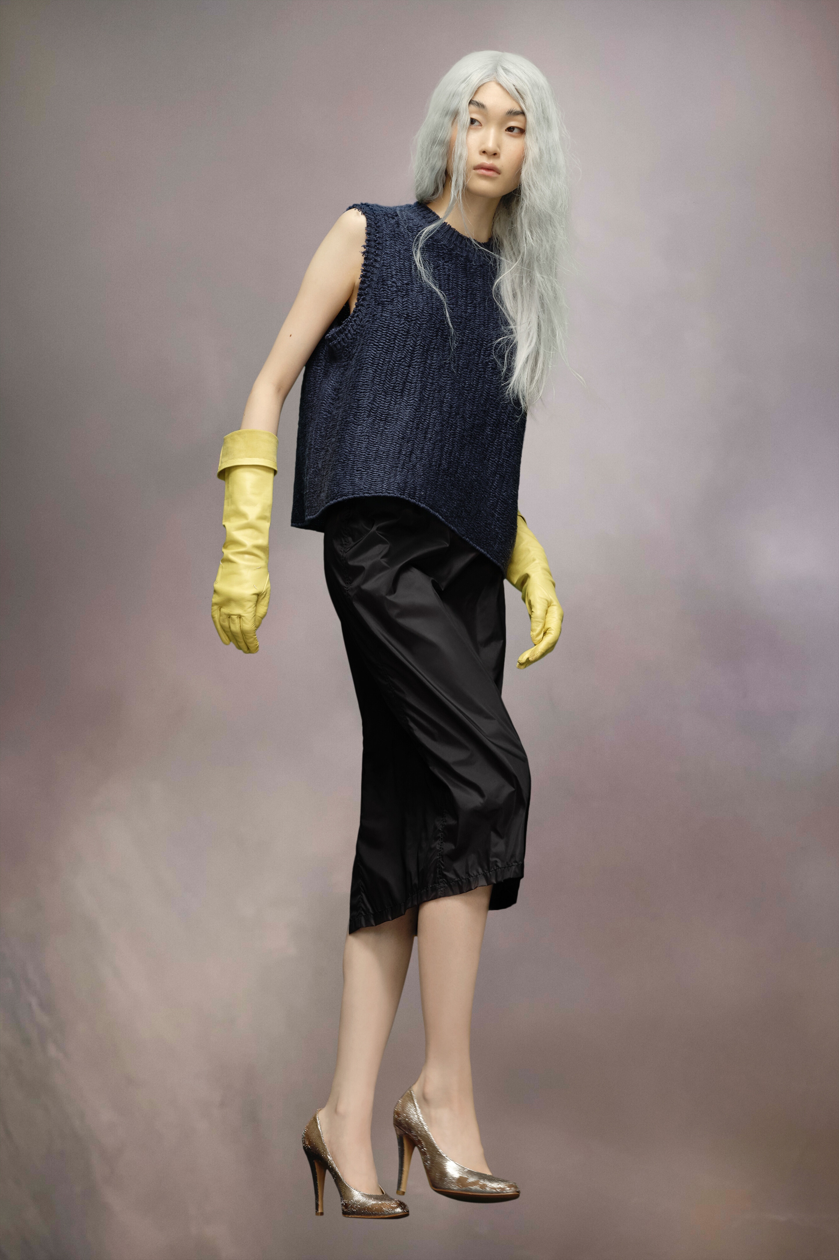 Raw woven knit sleeveless top - 3