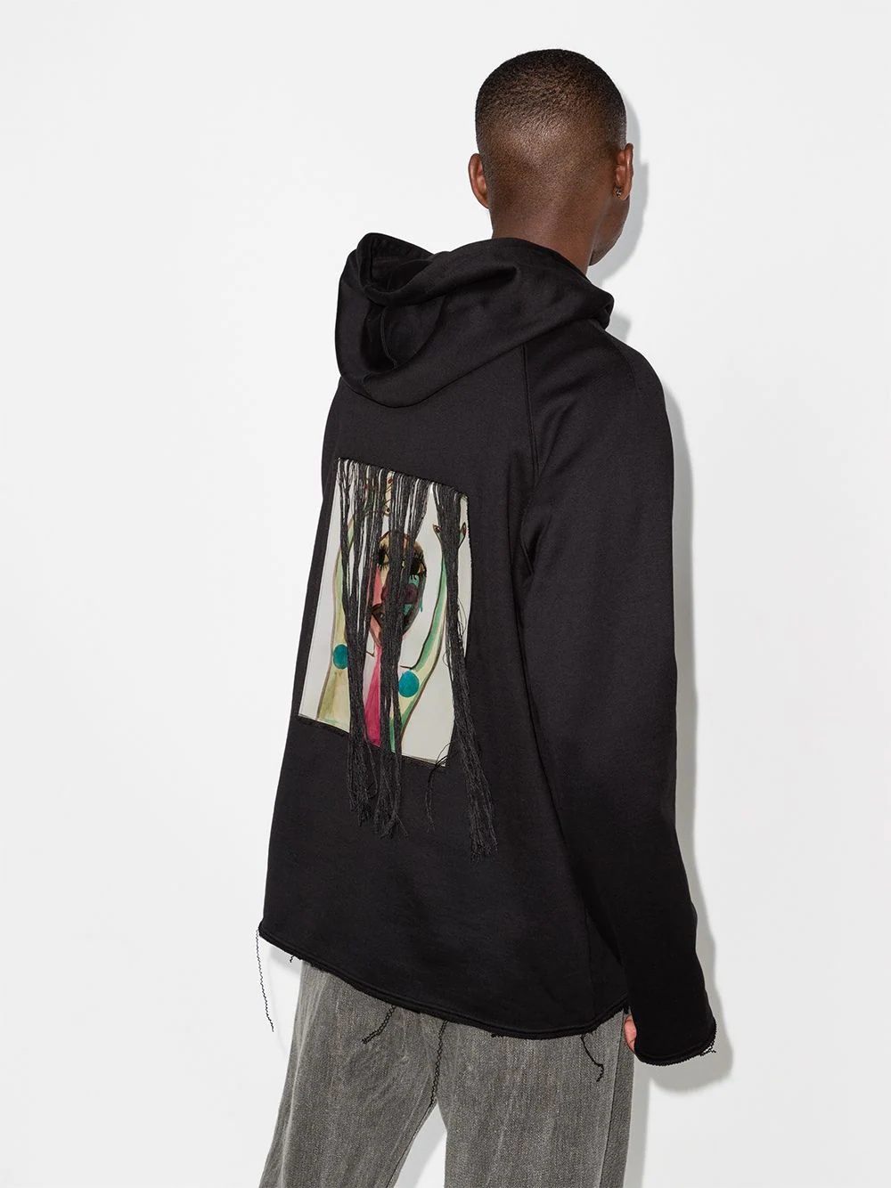 clown raw print hooded sweatshirt - 3