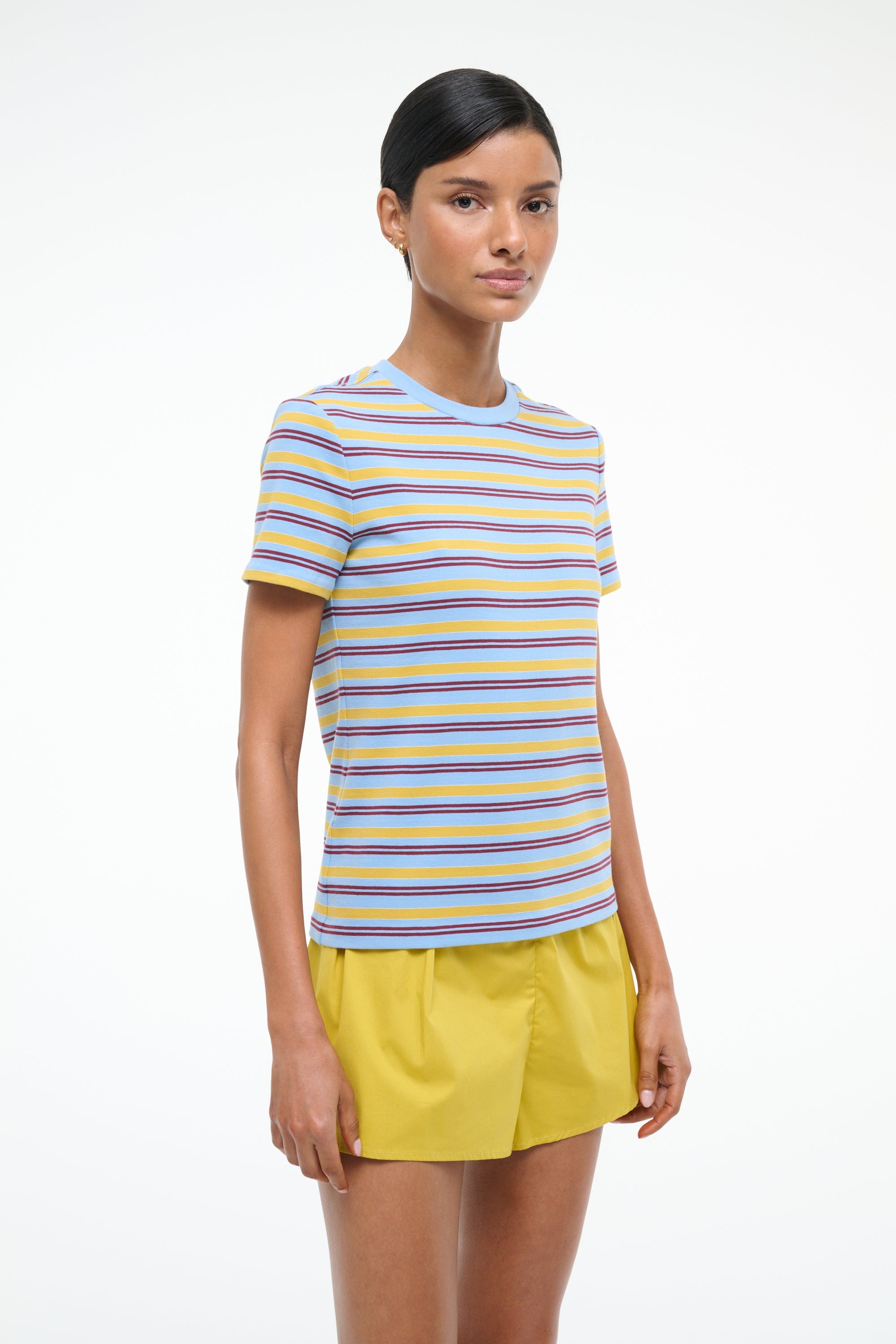 STAUD WEEKEND CREW TEE LINUS STRIPE - 5