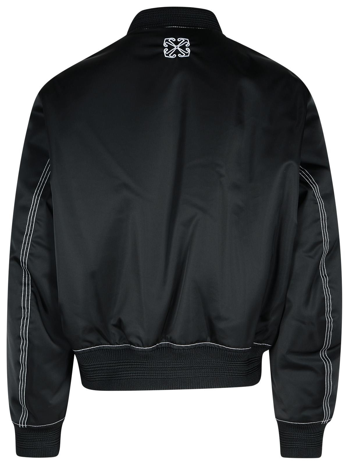 Off-White 'Sticht' Black Polyamide Bomber Jacket Men - 3