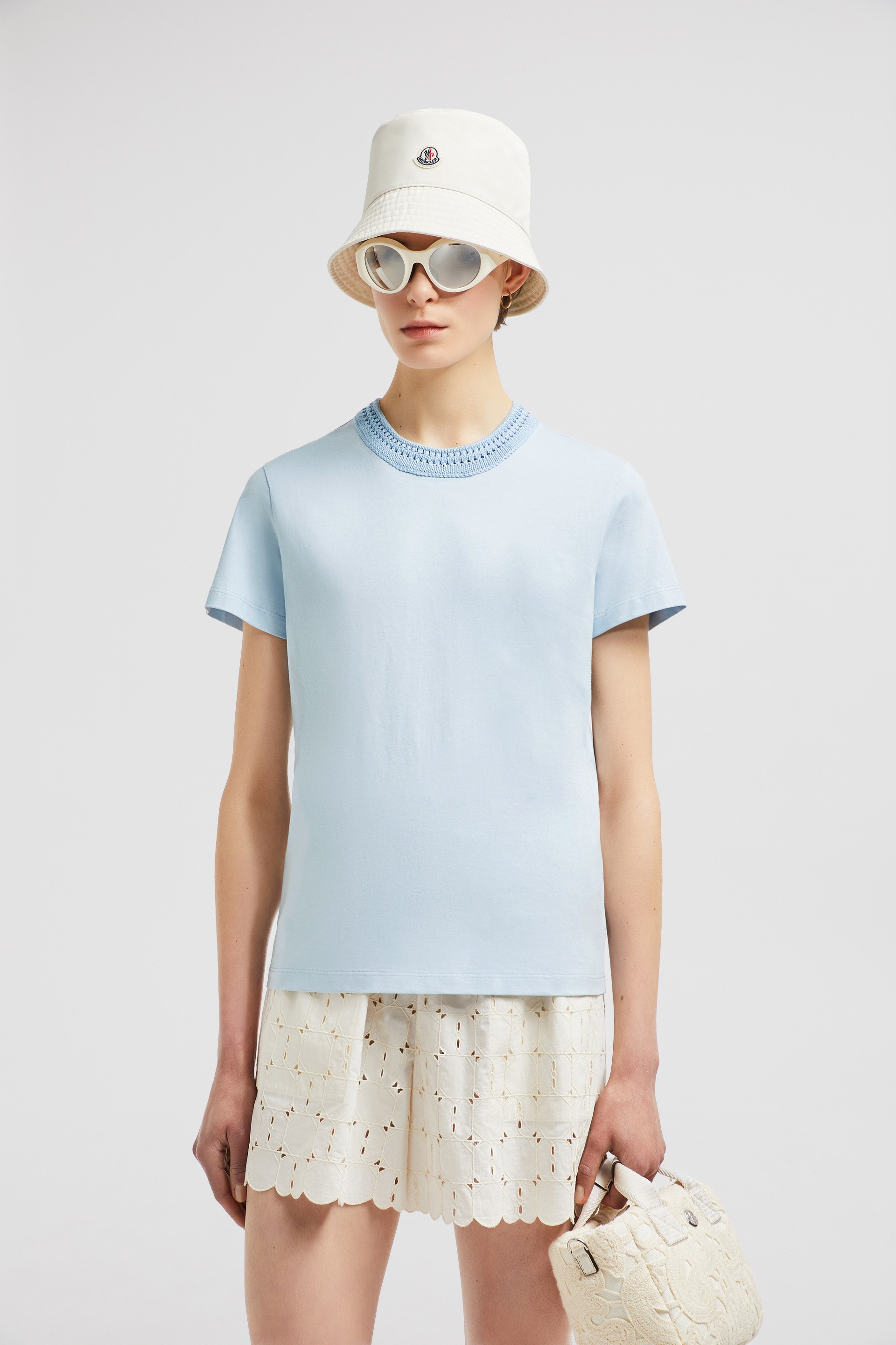 Crochet Accent Cotton T-Shirt - 2