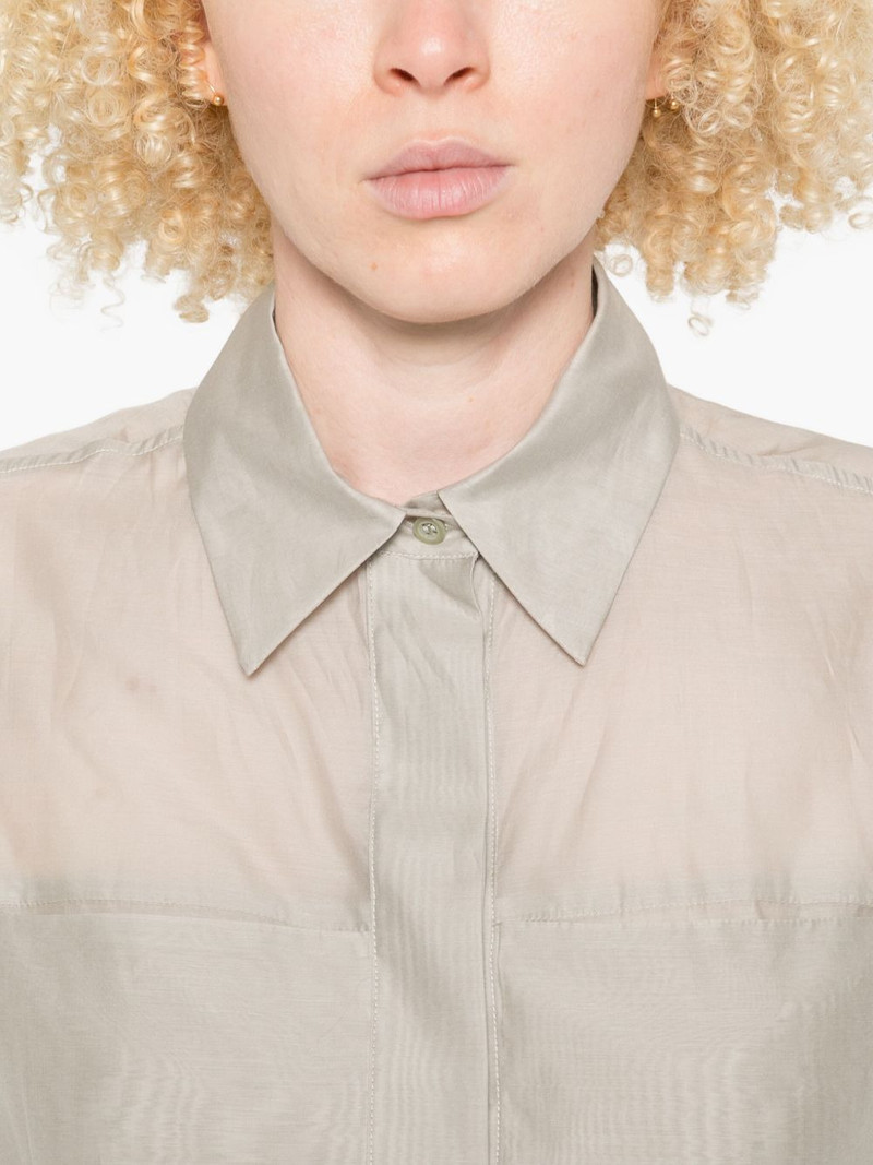 button-fastening cotton-silk shirt 5