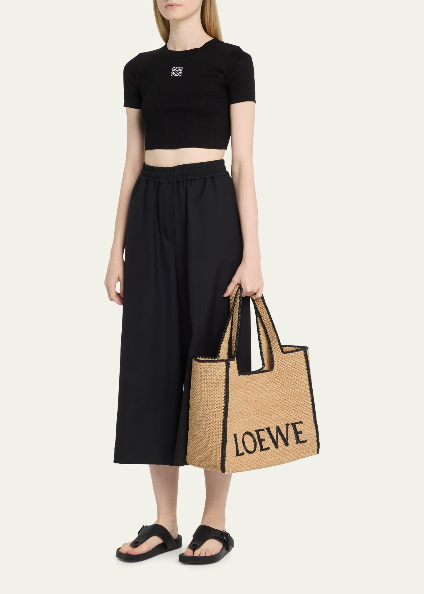 x Paula’s Ibiza Large Bicolor Raffia Tote Bag - 5