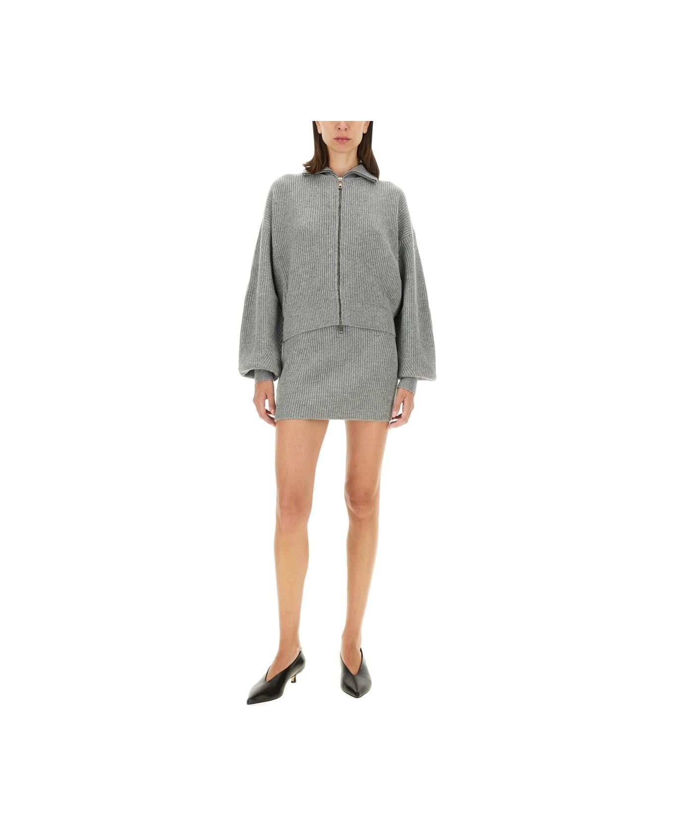 'teiera' Skirt In Grey Cashmere Blend - 2