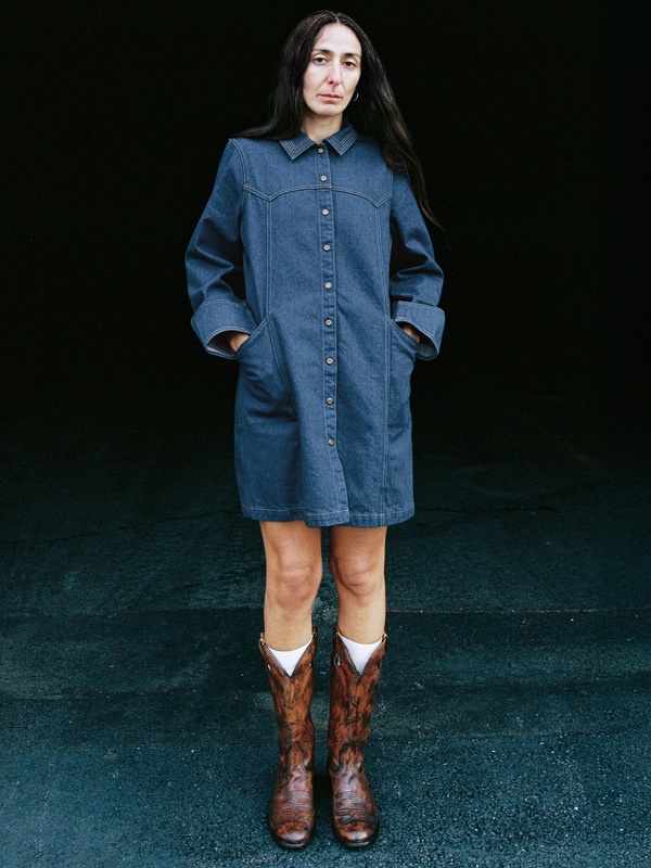 Maj Western Denim Dress Blue - 2