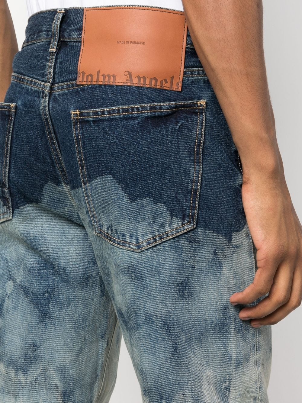 tie-dye straight jeans - 5