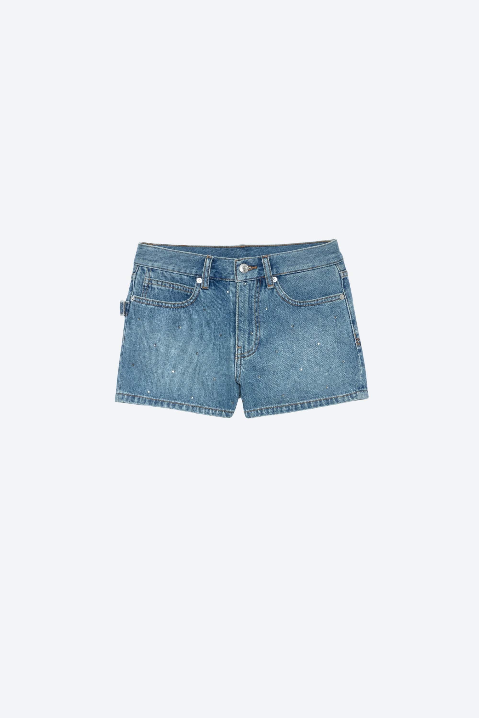 Sima Denim Diamanté Shorts - 6