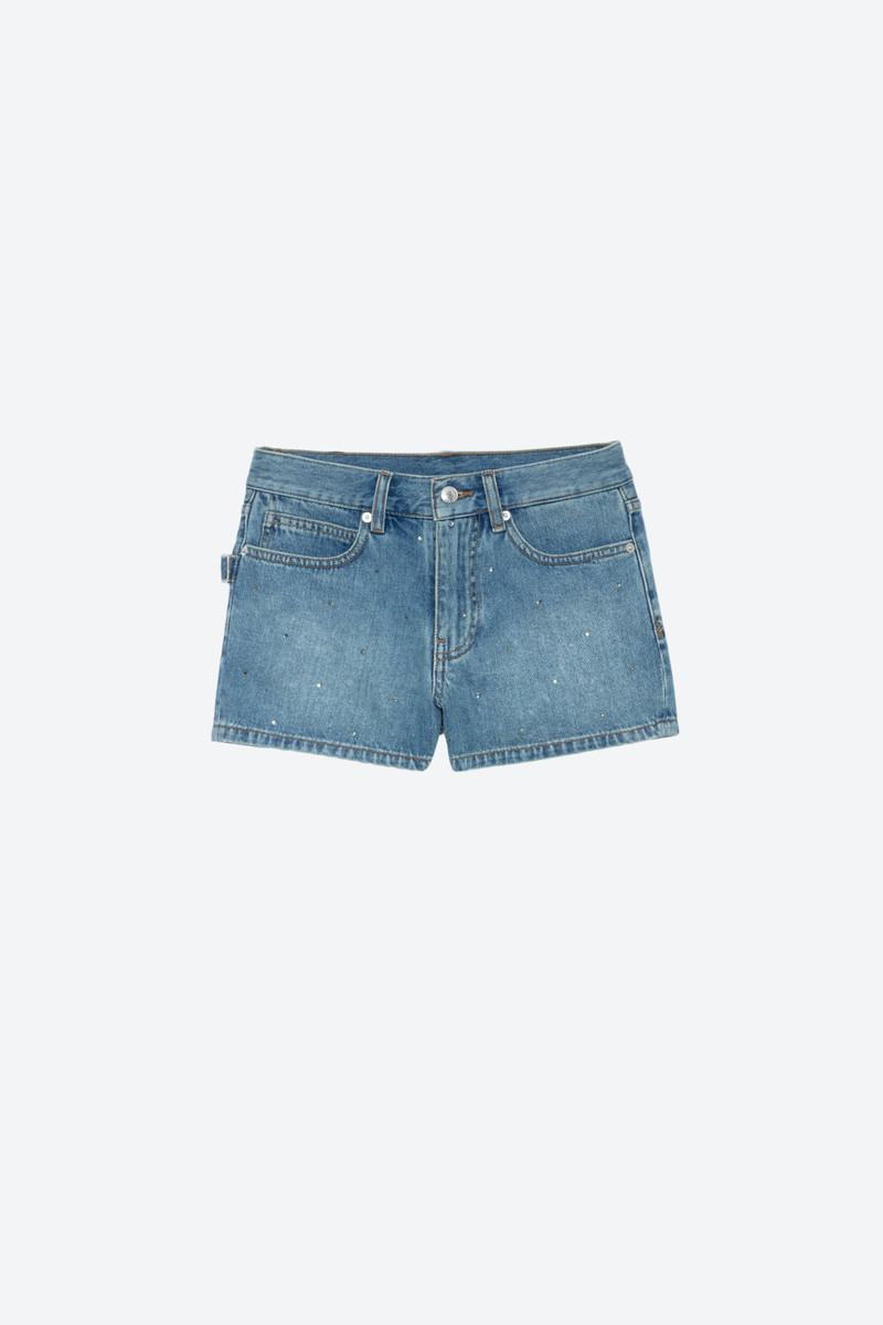 Sima Denim Diamanté 반바지 6