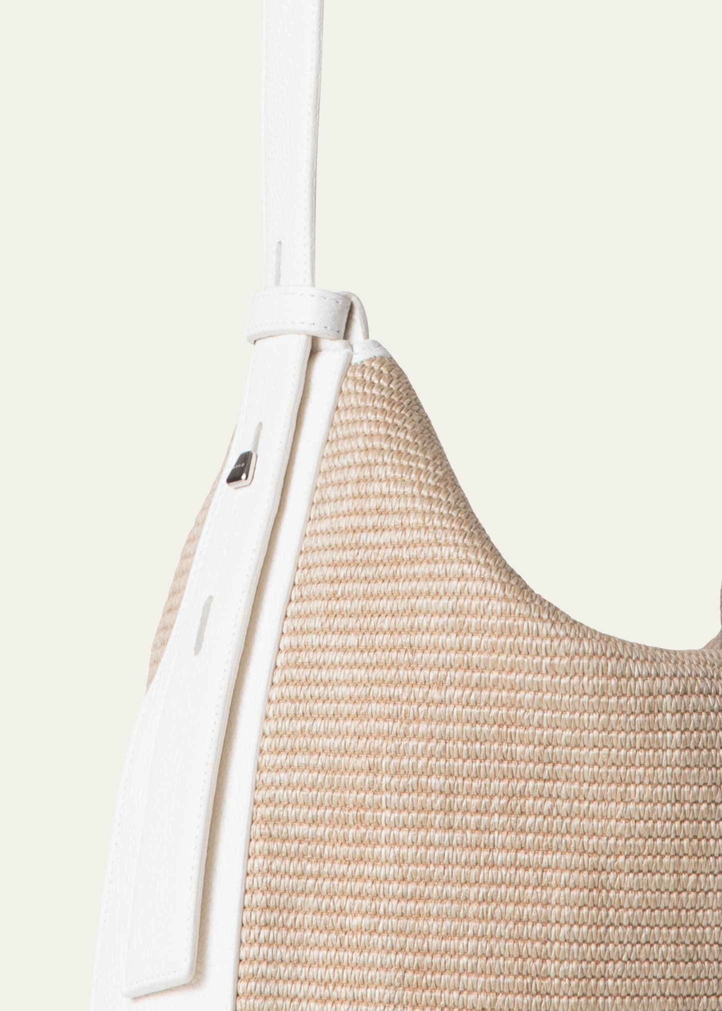 Anna Medium Raffia & Leather Hobo Bag - 3