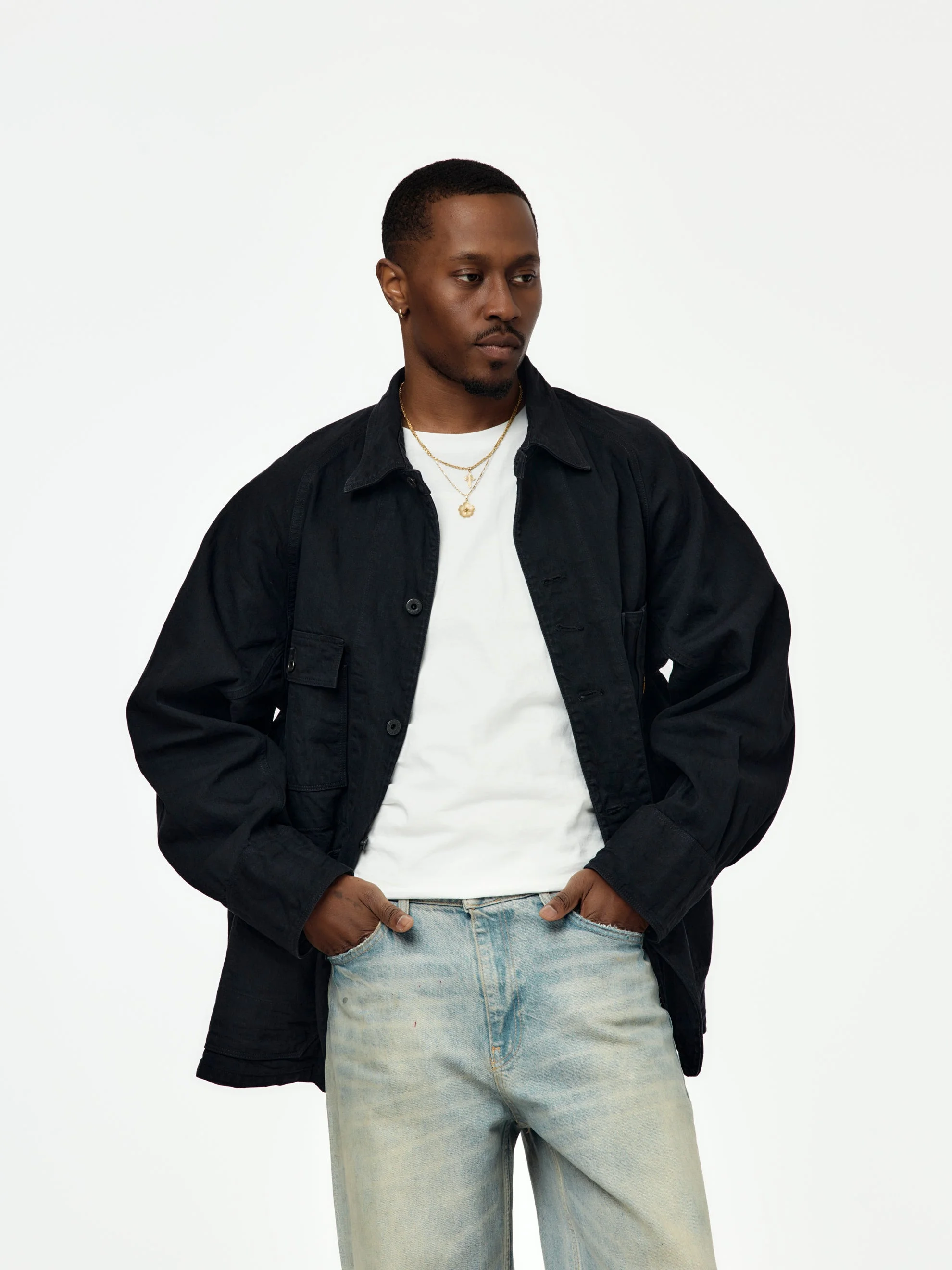 10OZ BLKXBLK DENIM CACTUS COVERALL - 1