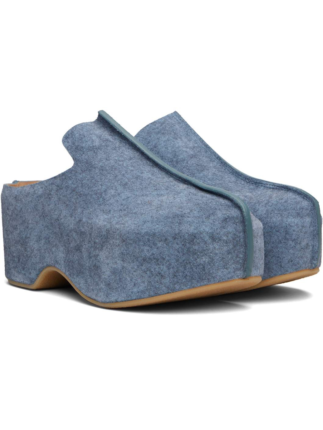Blue Platform Clogs - 4