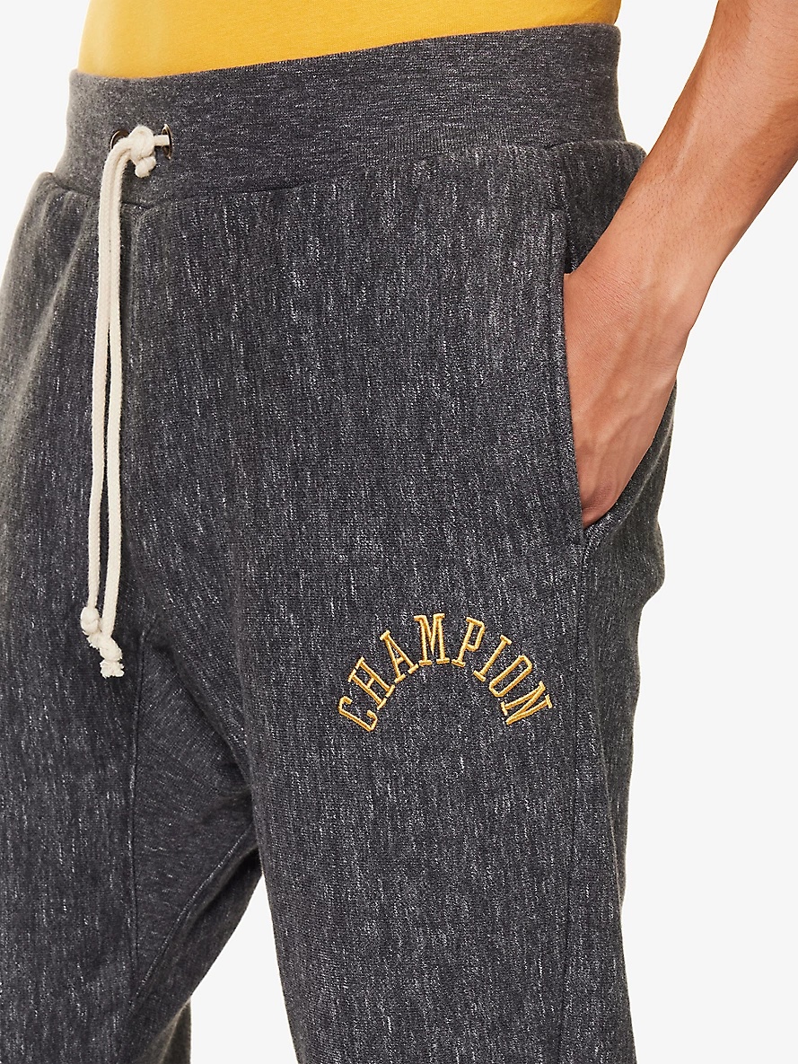 Brand-appliqué drawstring-waistband cotton-blend jogging bottoms - 5