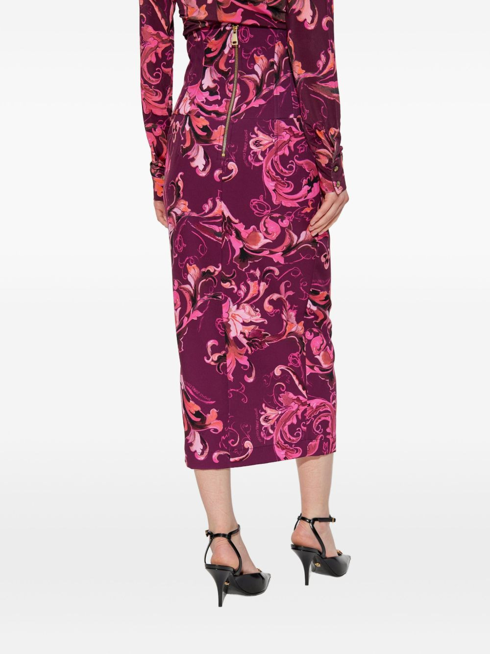 floral-print midi skirt - 4