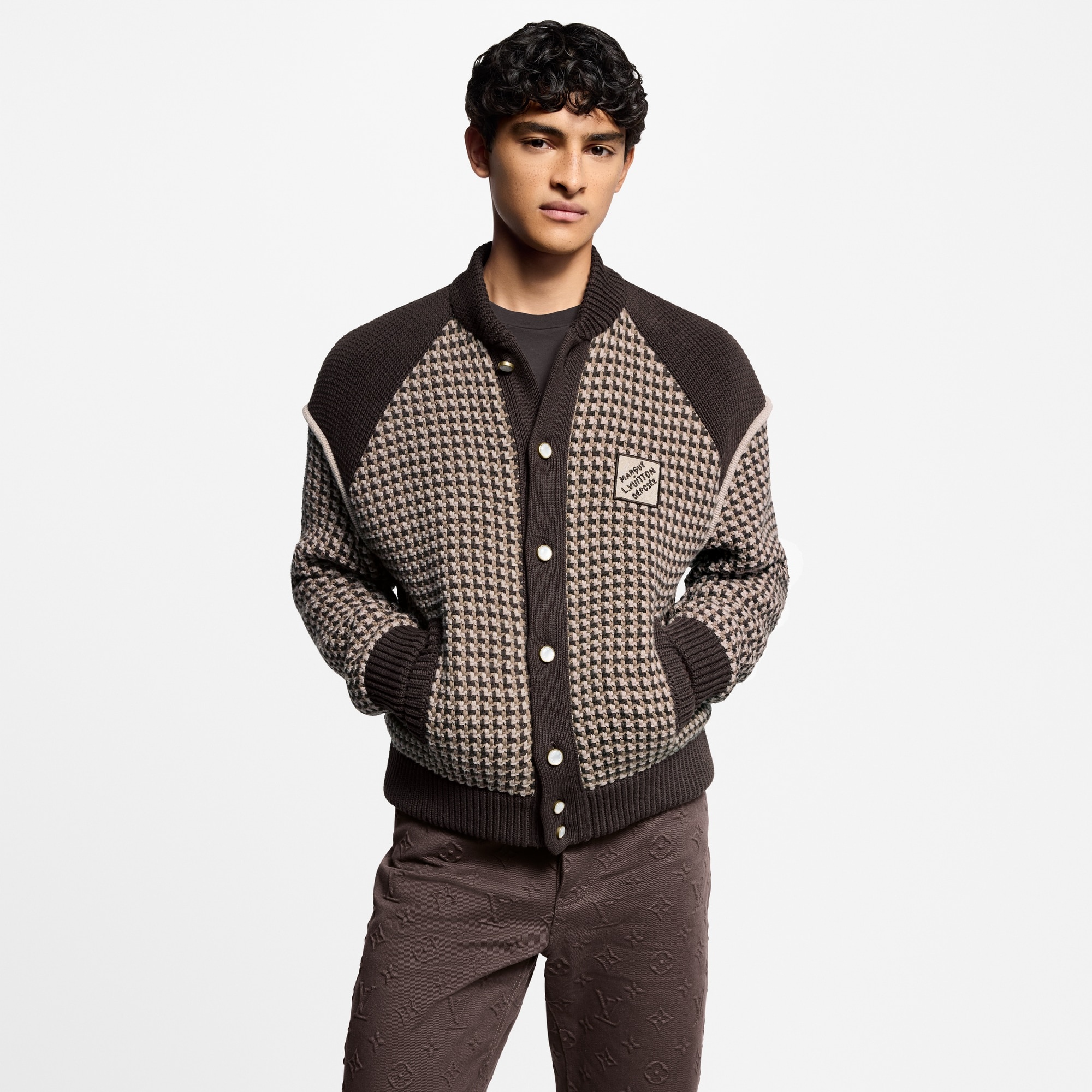 Knitted Cotton Jacquard Bomber - 2
