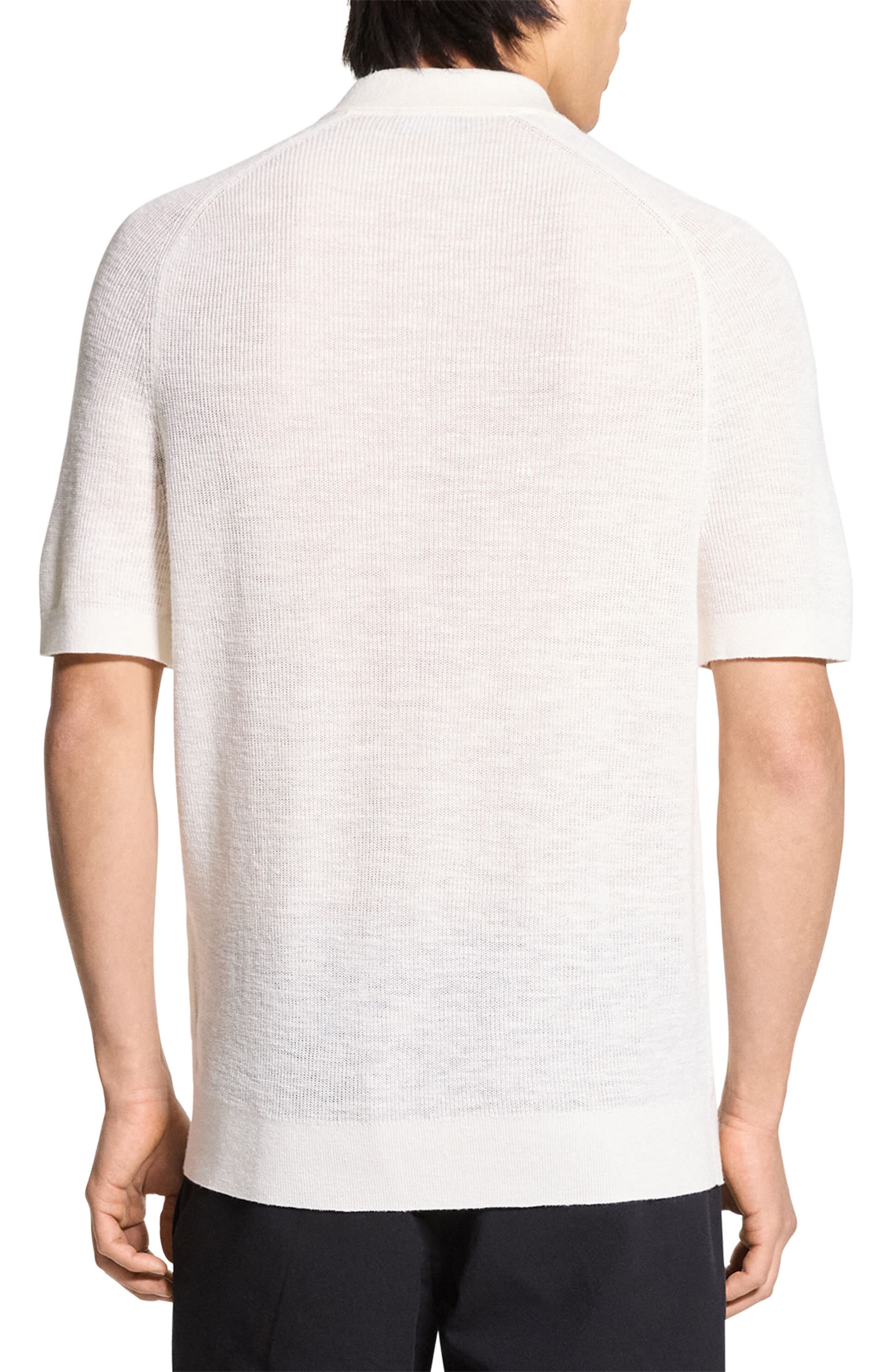 Theory Pacific Line Short Sleeve Linen & Cotton Blend Cardigan in White at Nordstrom - 3