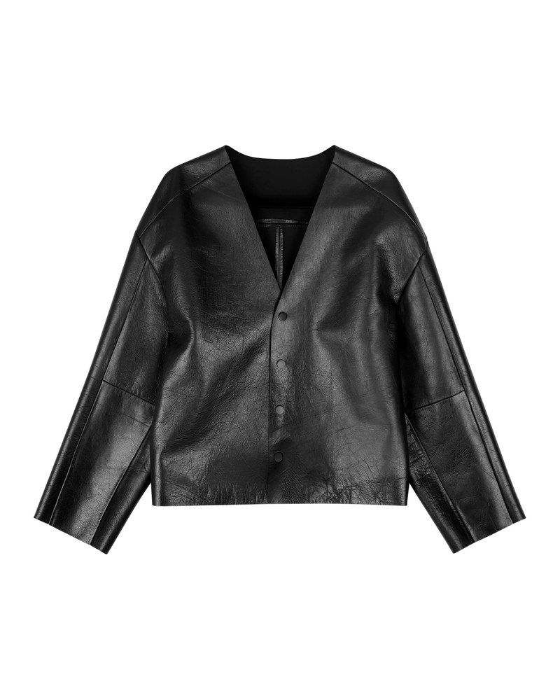 MINIMAL LEATHER JACKET BLACK LEATHER 1