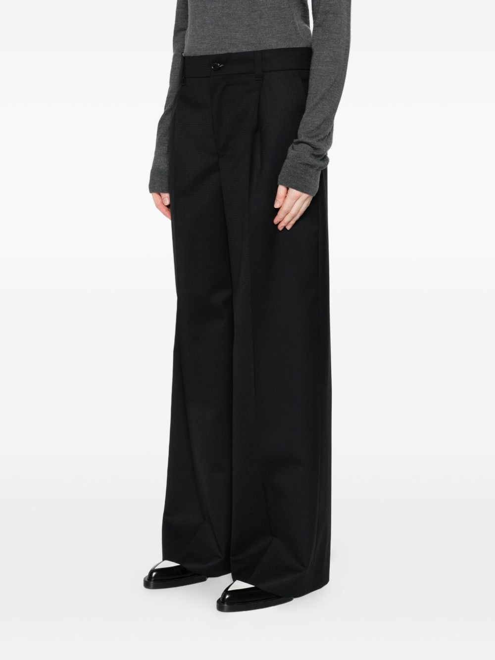 pleat-detail trousers - 3