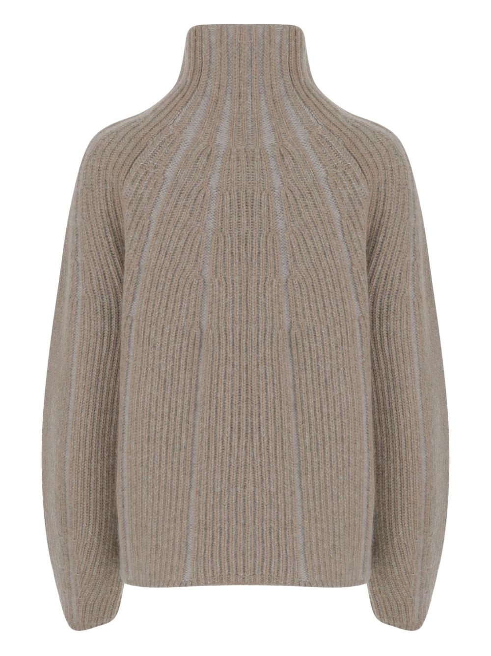 high-neck ribbed sweater - 1