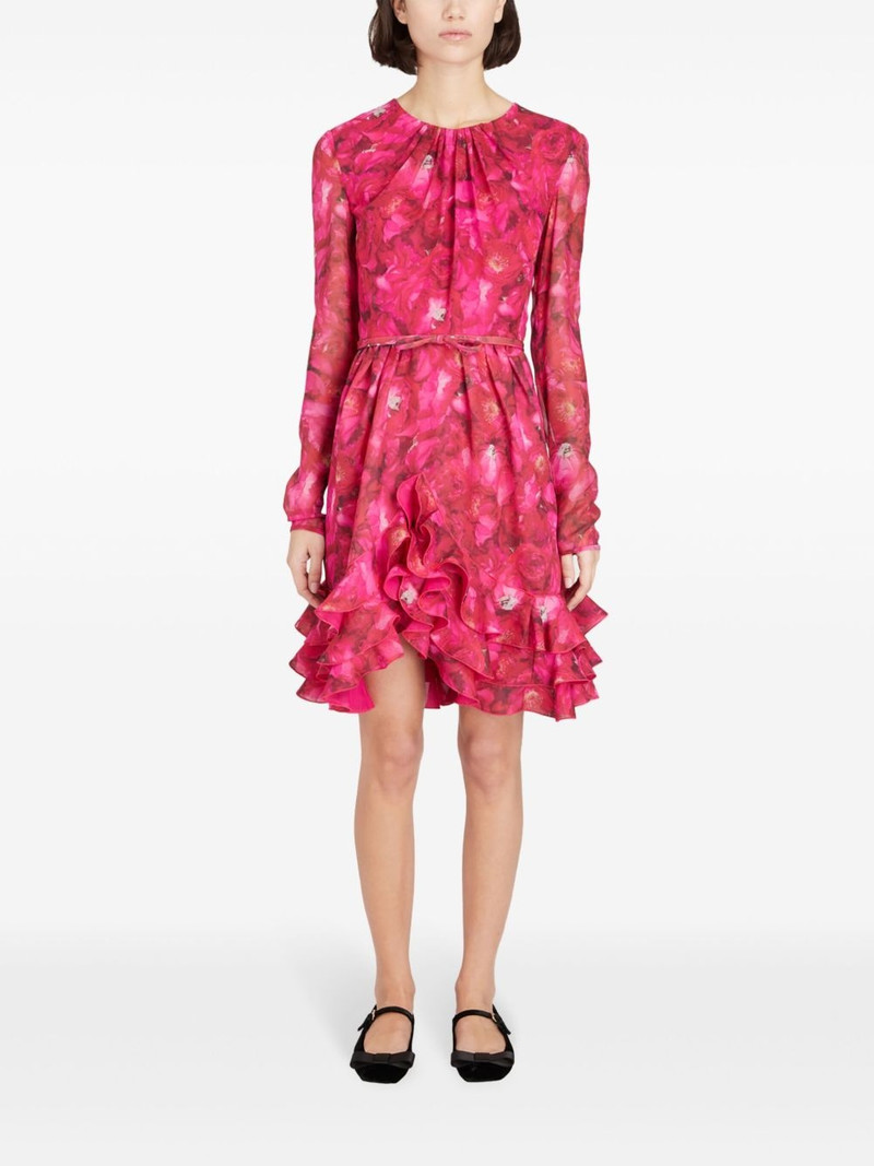GIAMBATTISTA VALLI Rose Mania-print silk-georgette dress outlook