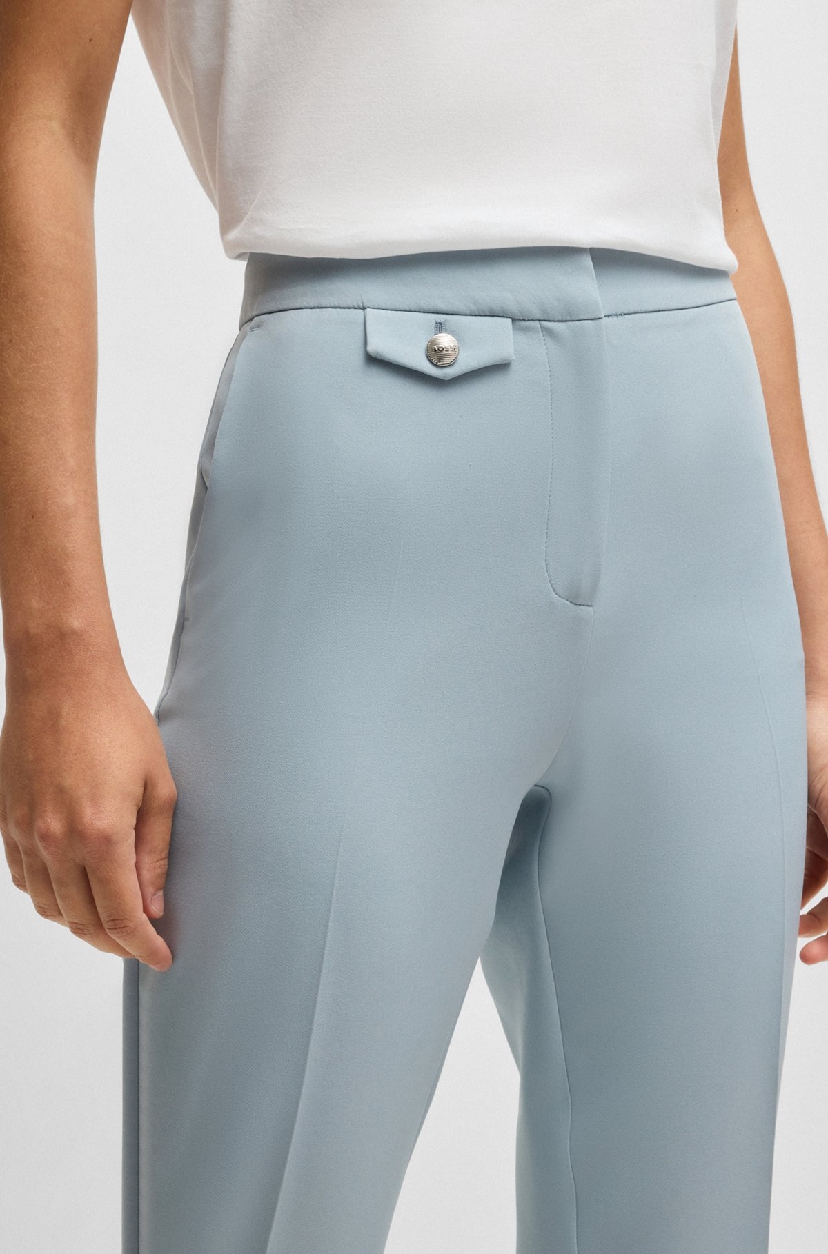 CREASE-FRONT CHINOS IN STRETCH SATIN - 5