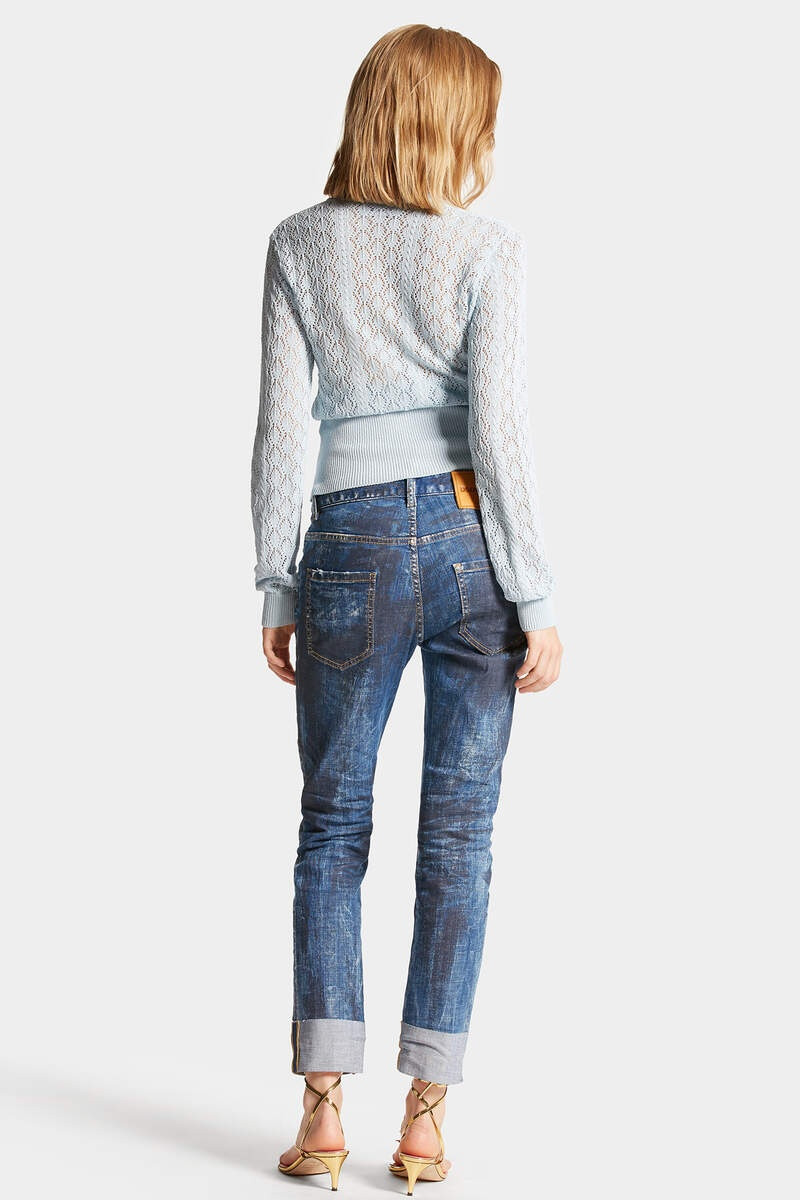 BLACK SHADOW DARK WASH COOL GIRL JEANS 4