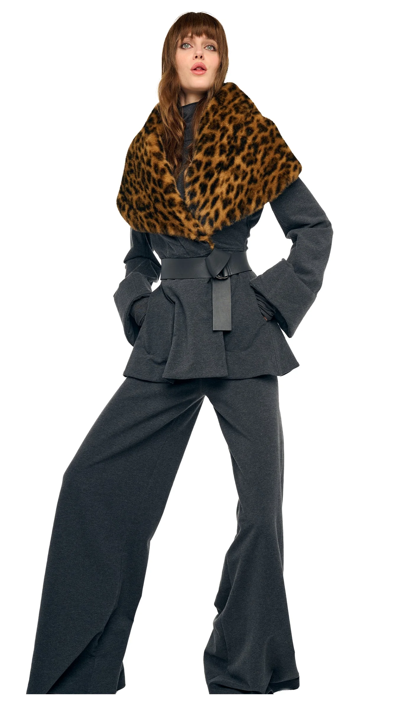 SHAWL COLLAR PEPLUM JACKET - 1